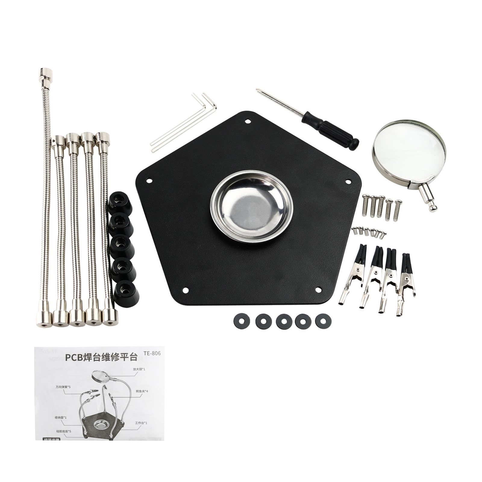 la tercera mano Manos de ayuda for soldadura de mesa con lupa de Clip for placa PCB, estación de soldadura de circuito de reparación, herramienta de tercera mano