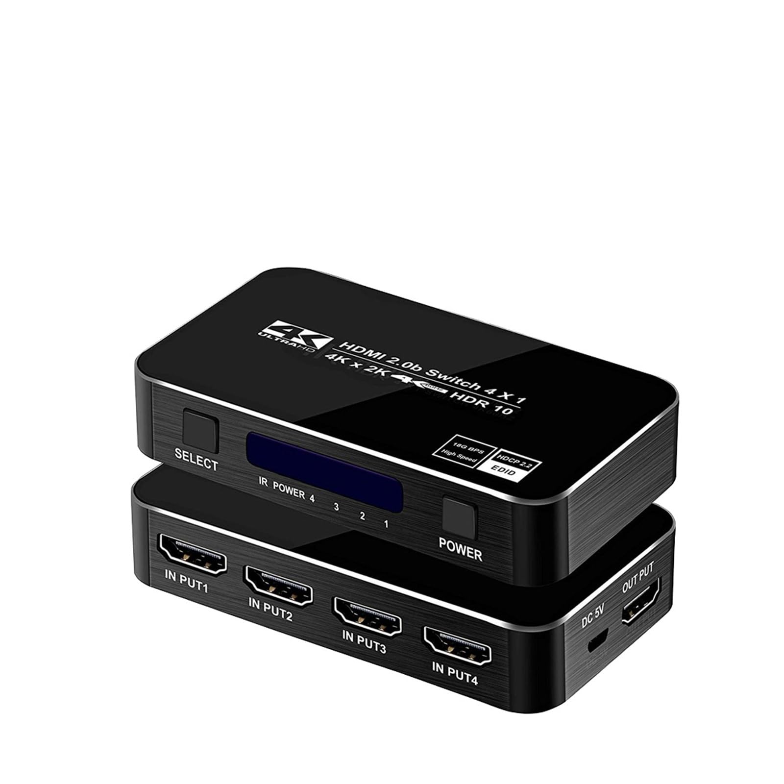 Divisor de HDTV 4K, 4 entradas, 1 Salida, Puertos, conmutador HD, selector, Cable, Compatible con Reproductores 3D Full 1080P, y Consolas Juegos PS4(HS14A1)