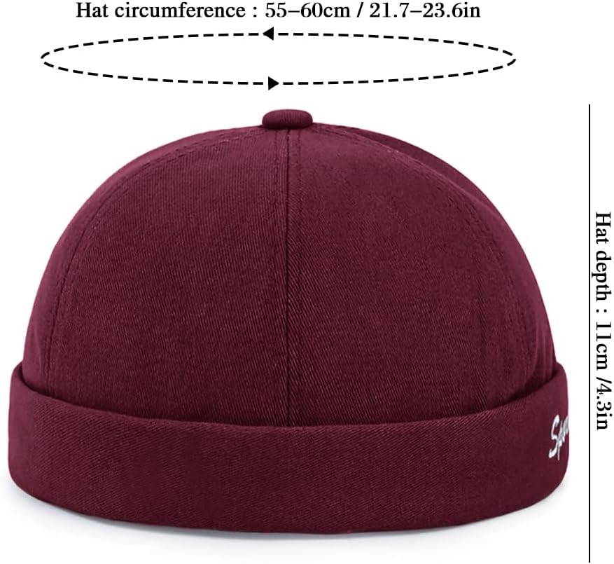 Men's Docker Cap Rolled Cuff Retro Beanie Brimless Hats for Men Adjustable Flip Sailor Skullcap - Image 7