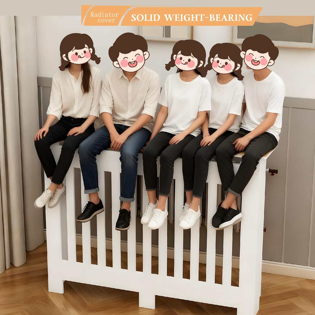Heizungsabdeckung mit Ablage, MDF-Heizkörperabdeckung, 70 x 80 x 20 cm, für Wohnzimmer
