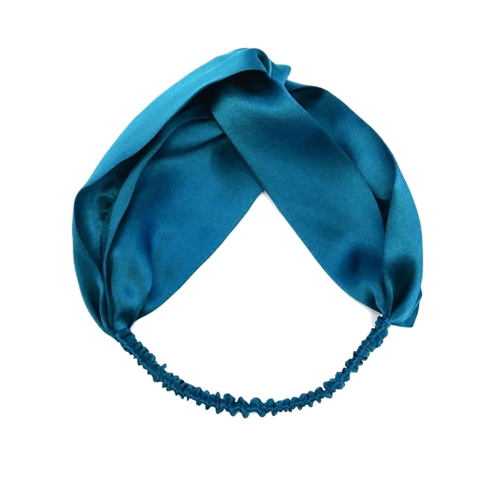 3 pezzi di fascia in seta elastici turbante intrecciato bandana avvolgente for capelli da donna Per Donna(Blue)