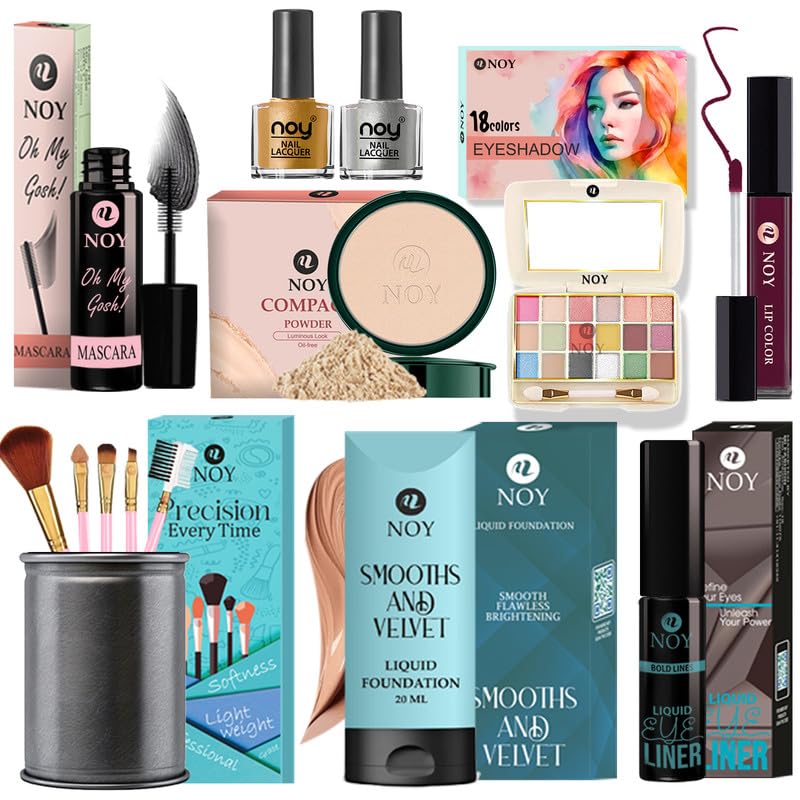 Noy Waterproof Makeup Kit For Summer Perfect For A Smooth, Matte Finish All In One Makeup Kit Ideal Gift For Makeup Lovers And Beginners Pack Of 13