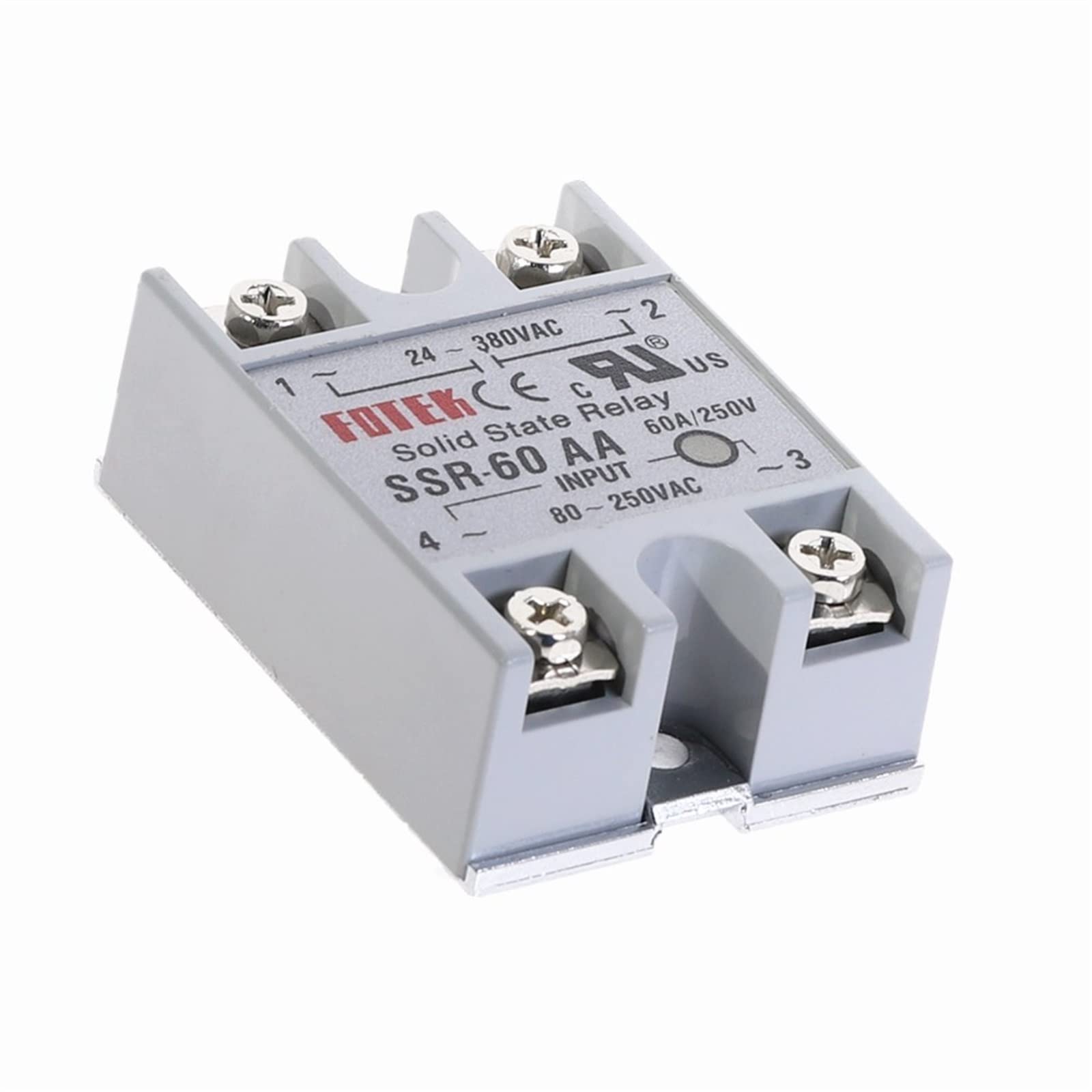 Parti elettroniche 2 pz SSR-60AA 60A Modulo Relè A Stato Solido 80-250 V AC Ingresso 24-380 V CA