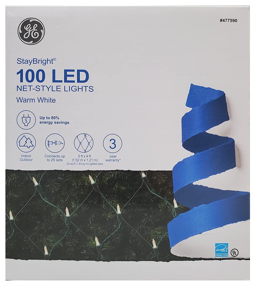 Filet lumineux Noël GE StayBright pour décorer vos haies facilement sans nœuds