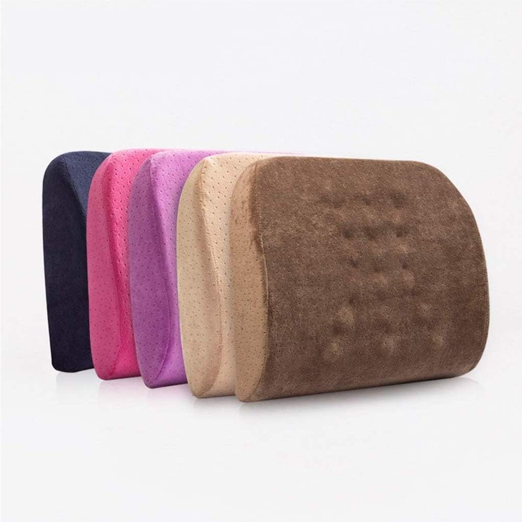 Lumbar Pillow - Memory Foam Lumbar Support Pillow Travel Back Cushion Portable with Seat Pad, Back Office Soft Rest Protector(D)