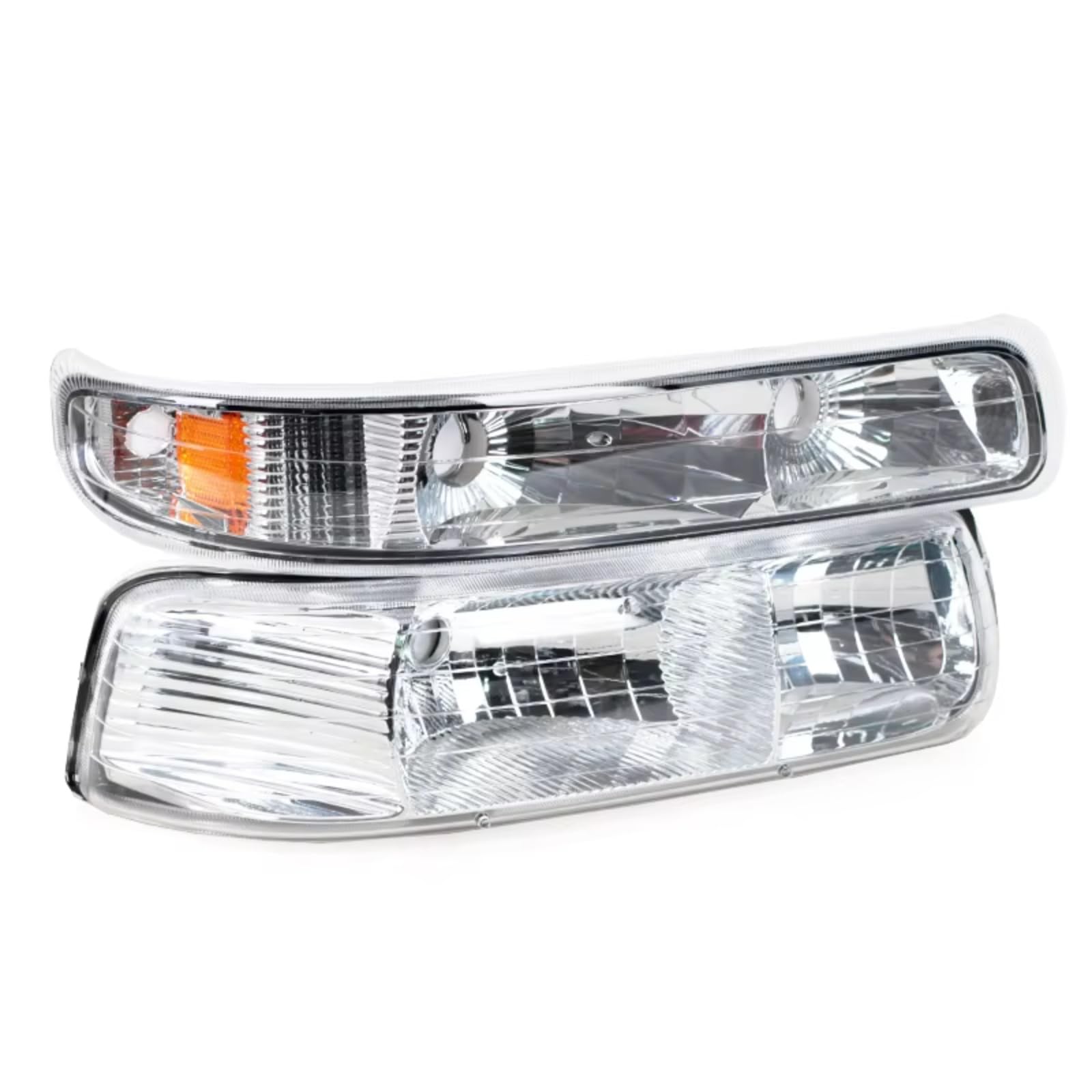 Przednie światła przeciwmgielne do Chevroleta Silverado 1999-2002, Suburban i Tahoe; boczne światła pozycyjne, obudowa reflektorów z przezroczystą soczewką (bez żarówki).