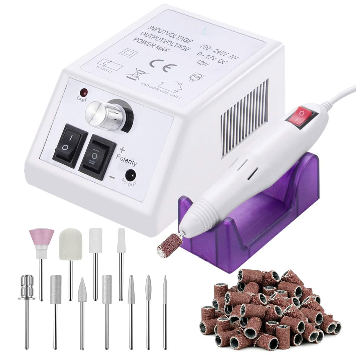 URHELP Electric Nail Files Electric Nail Drill Machine Manicure Set Professional Acrylic Nail Gel Polish Remover Nail Drill Pedicure Kit