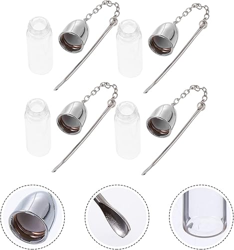 Miniatura 8 de Pastilleros portátiles botellas Earpick 4 cajas de píldoras de bolsillo de metal con Earpick Contenedor de píldoras diario transparente impermeable