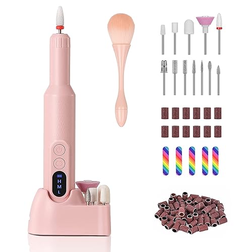 Kit de taladro eléctrico de uñas, juego de lima de uñas eléctrica portátil para uñas de gel acrílico, máquina profesional de herramientas de
