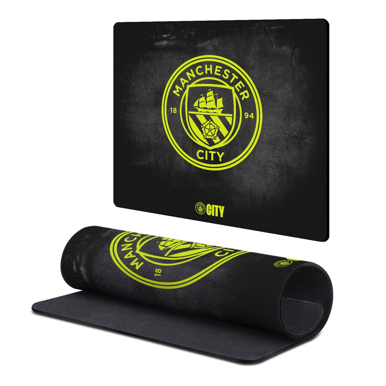 Head Case Designs Officially Licensed Manchester City Man City FC Black Crest Logo 9.84 x 11.81 x 0.12 inches (250 x 300 mm) - S Gaming Office Desk PC Keyboard Mouse Mat Pad โ image 1
