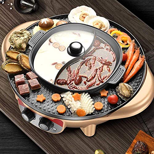 Olla eléctrica para barbacoa y hot pot con control de temperatura miniatura 3