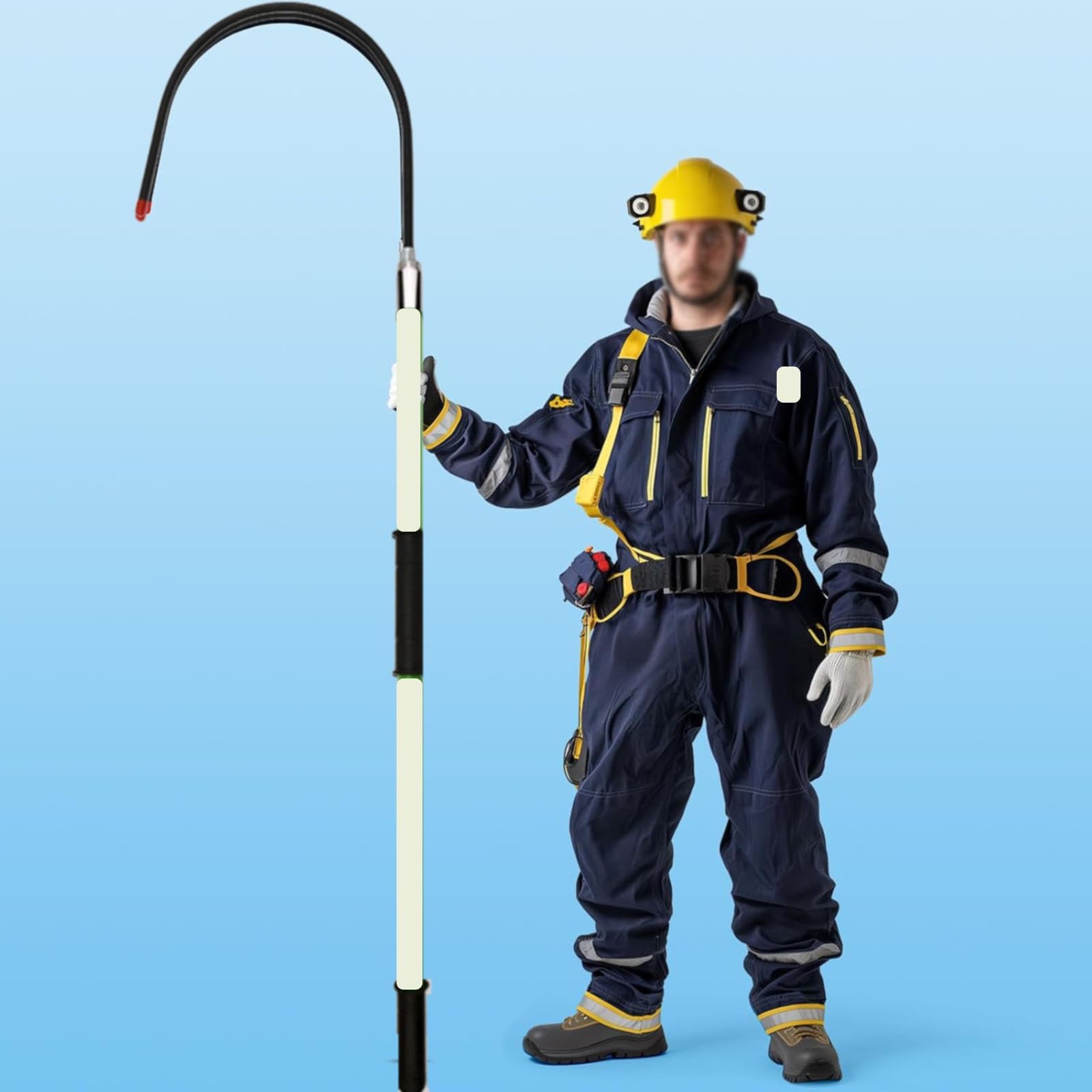 Mshgsku Red High Voltage Rescue Hook - Insulated 10Kv 35Kv 110Kv, Anti-Electrocution Telescopic Safety Pole Hook, 3/5/10 Foot Length, 18 Inch Opening For Firefighters & Electricians