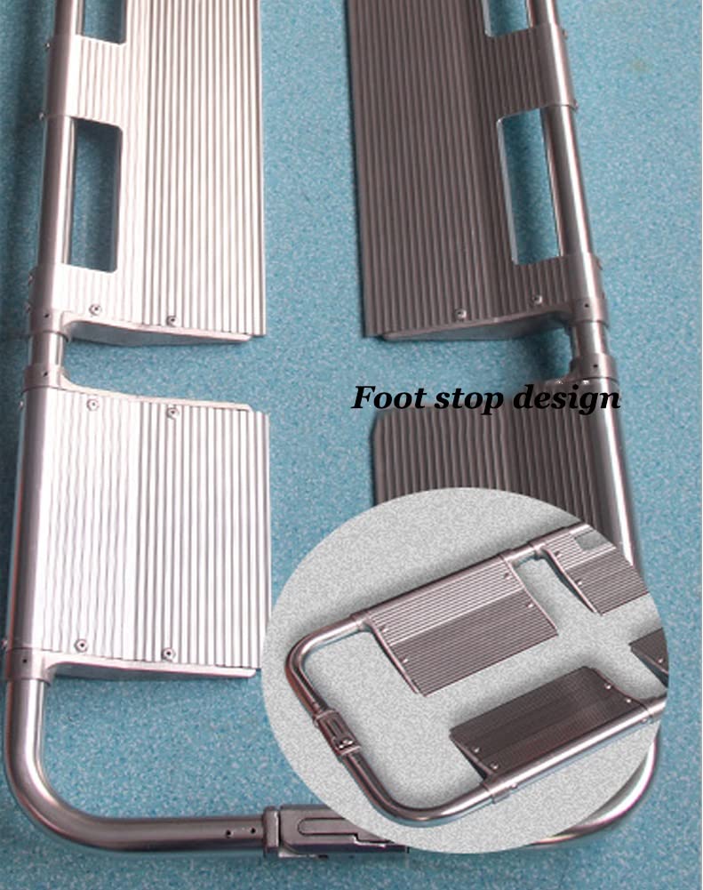Tragbare Bahre aus Aluminiumlegierung, Tragbare Trage, Schaufeltrage aus Aluminium, faltbar, teleskopisch, mit abbrechbarem Scharniermechanismus, Krankentrage, verstellbare Länge
