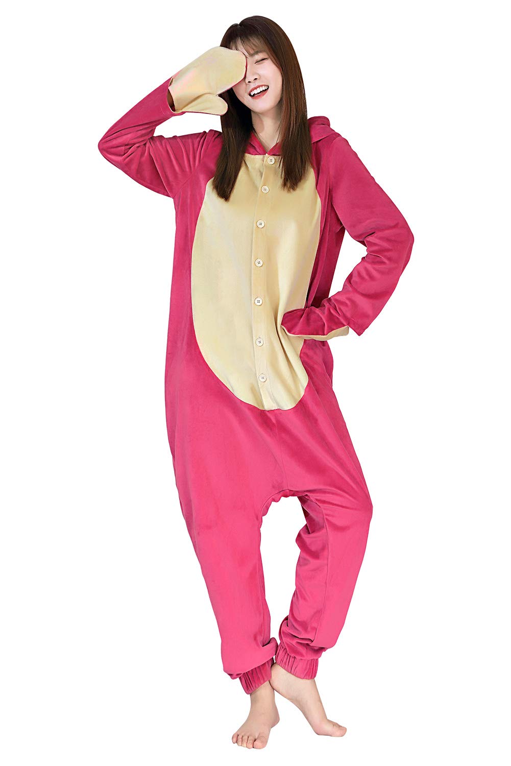 BilicosBilicos Men's Women's Sleepwear Pyjamas Christmas Halloween Carnival Suit Cosplay Costume L Pink