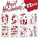 Hely Cancy Halloween Decorations Window Decals Wall Stickers Decor, 88 PCS Bloody Handprint Footprint Horror Bathroom Zombie Party Decorations Supplies,12 inches by 16 inches Sheet