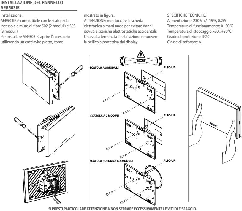 AERMEC AER503IR Thermostat Electrical Wiring Diagram