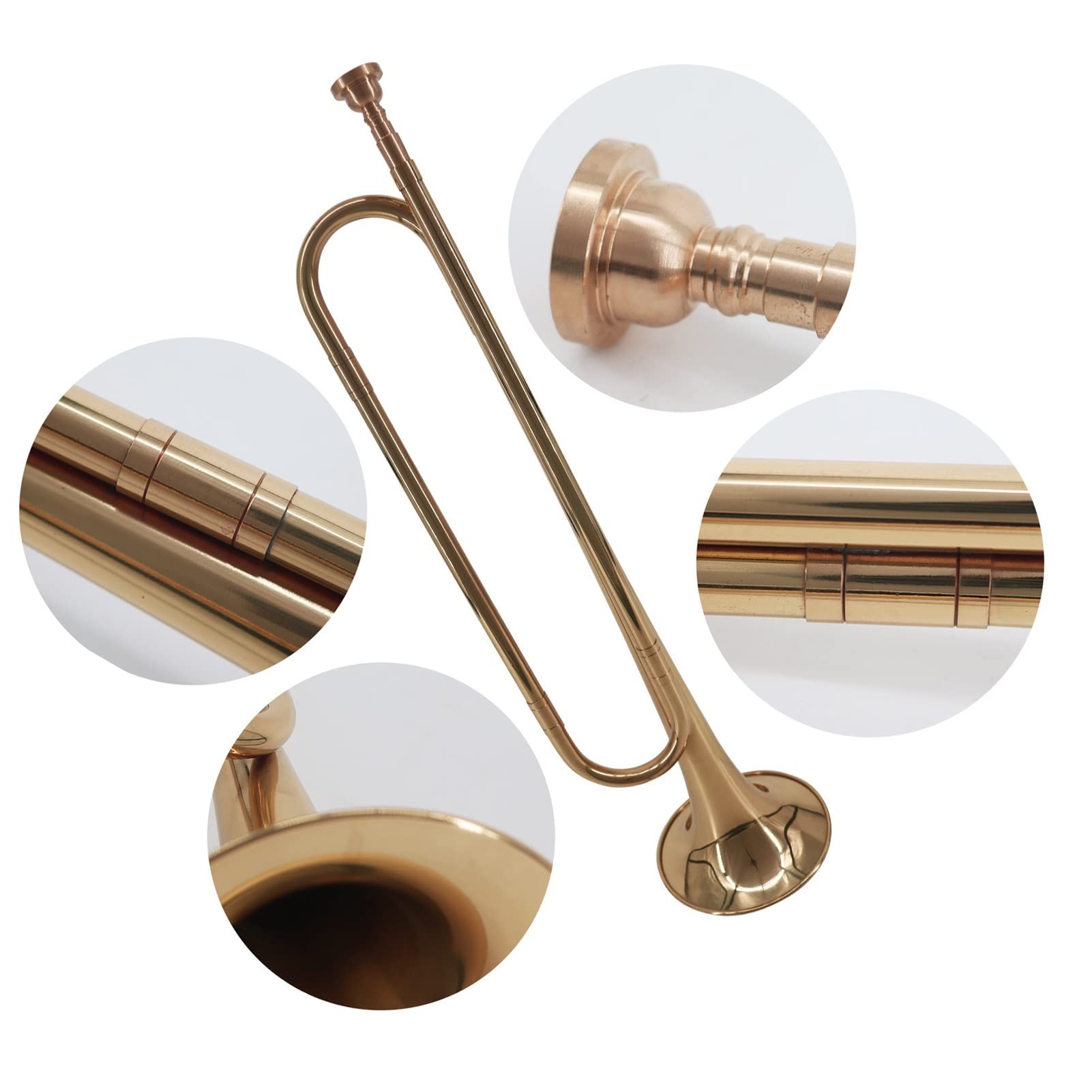Złoto B Płaska Trąbka Wywoławcza/C Trąbka Instrumenty Mosiężne Z Ustnikiem Do Zespołu Szkolnego Bugle Call Trąbka (Color : B Flat)