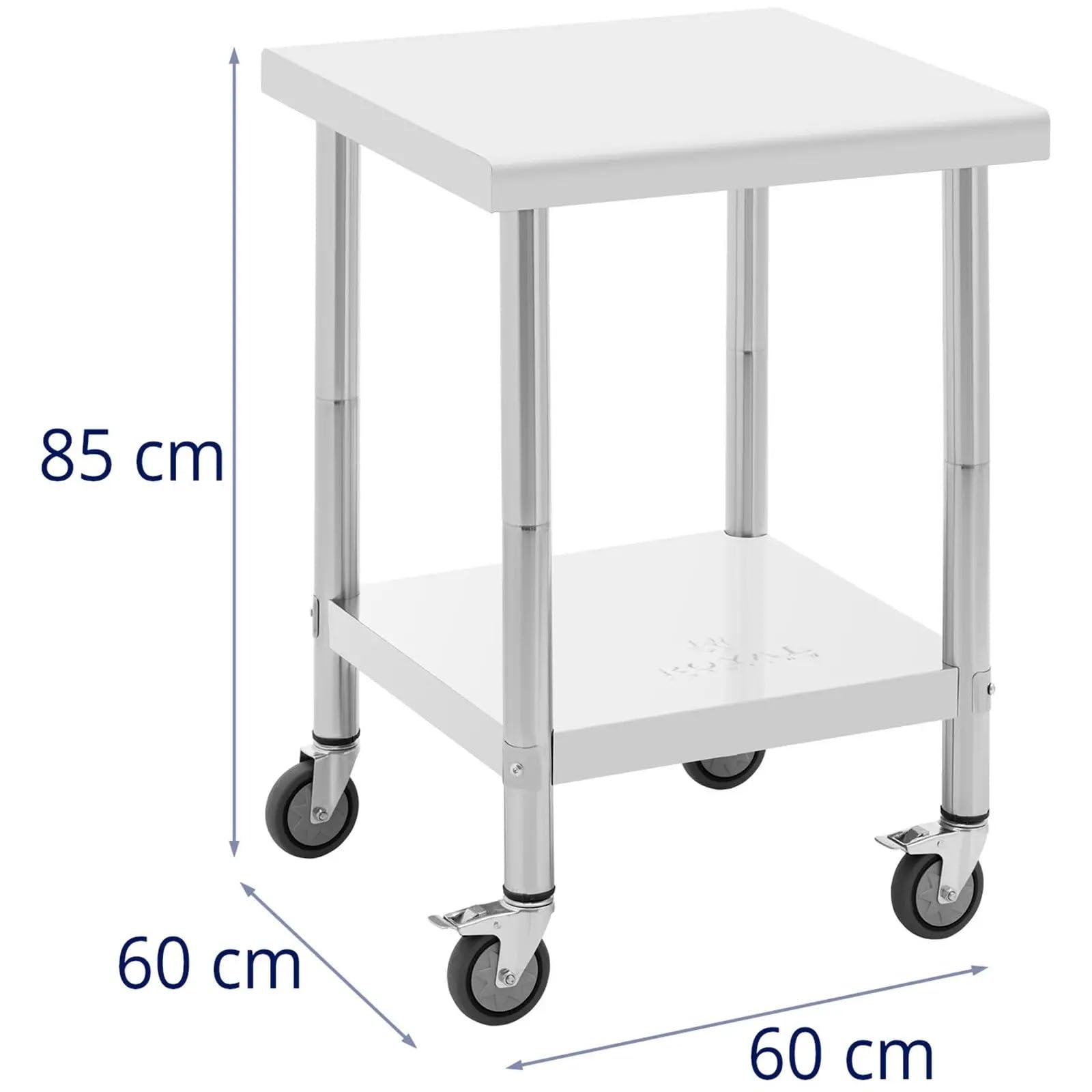 Helloshop26 Tavolo da Lavoro Cucina Professionale Premium 60 x 60 cm 120 kg Acciaio Inox 14_0010021