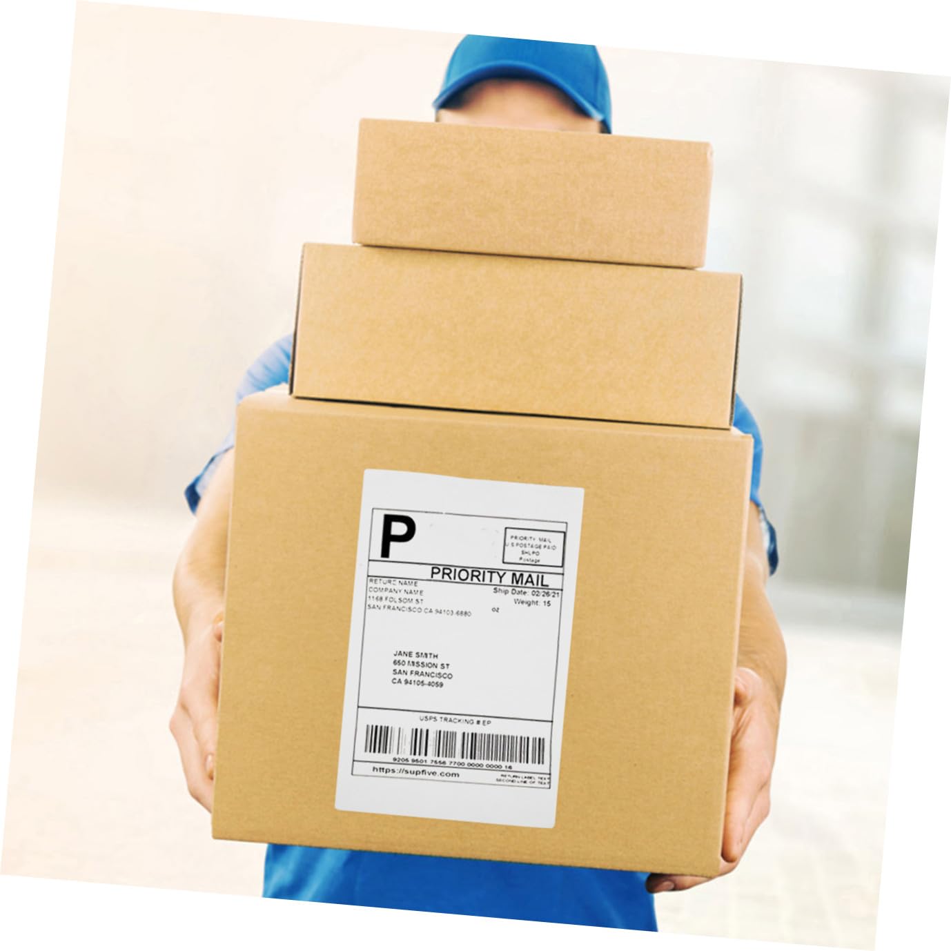 HOMSFOU 500 Pezzi Etichette Termiche per Spedizioni Carta Compatibile con Stampante Rollo e Zebra Facile Applicazione Superficie Liscia e Riutilizzabile per Organizzazione