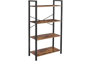 VASAGLE Mid Century 4-Tier Industrial Bookshelf