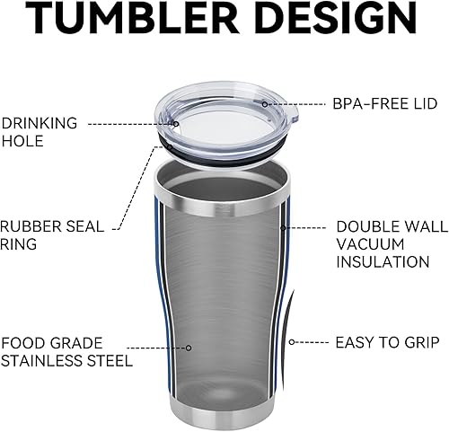 Miniatura 4 de DOMICARE vaso de doble pared con aislamiento al vacío, 20 onzas, con tapa, vaso de viaje de acero inoxidable, vaso de café con recubrimiento en polvo