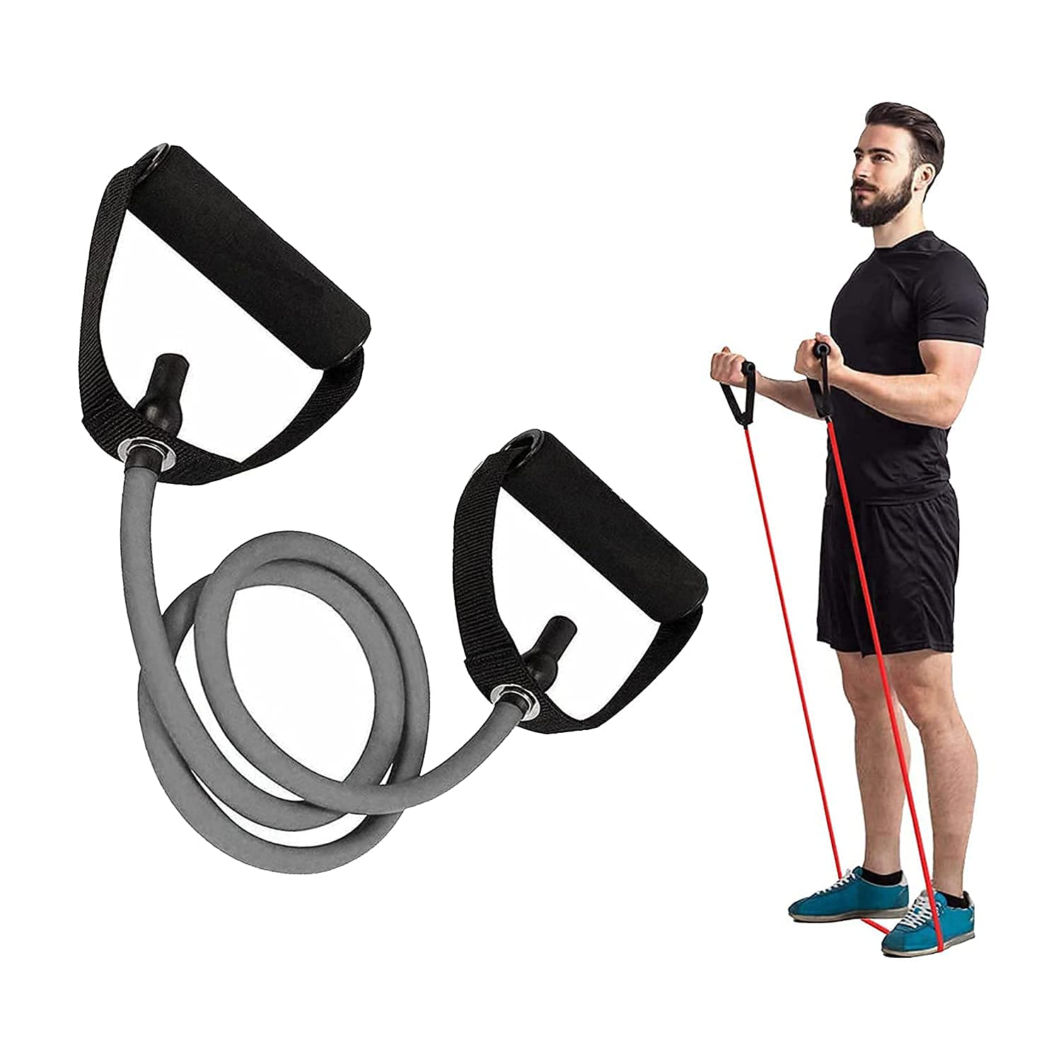 Toning Tube Resistance Band Carry Pouch Gym Band Rope for Men Home Gym Equipment (B0BD27KD8X) Amazon Price History, Amazon Price Tracker