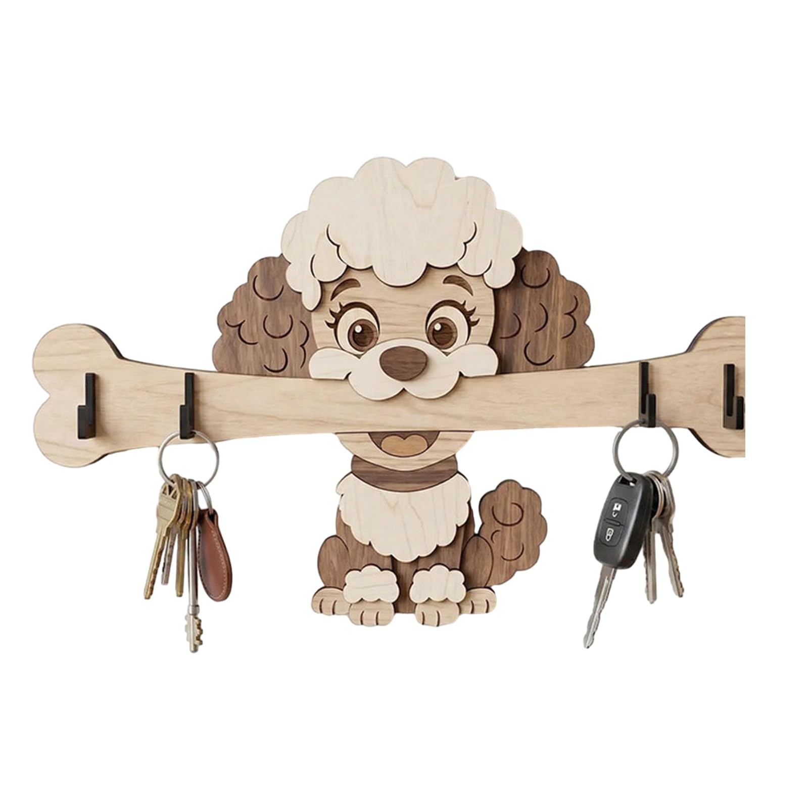 matumou Key Hanger, Wall Mounted No Punching Design, with Cartoon Dog Shape Storage Hook, Sturdy -Proof Space Saving Key Holder