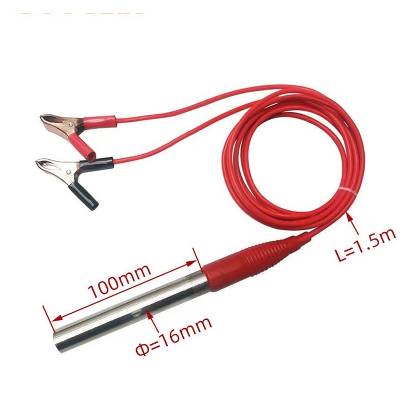 Riscaldatore, Scaldabagno 12V DC Con Cartuccia Riscaldante Con Morsetto A Coccodrillo 150w 200w 300w Riscaldatore A Immersione Portatile In Acciaio Inossidabile(12V 300W)