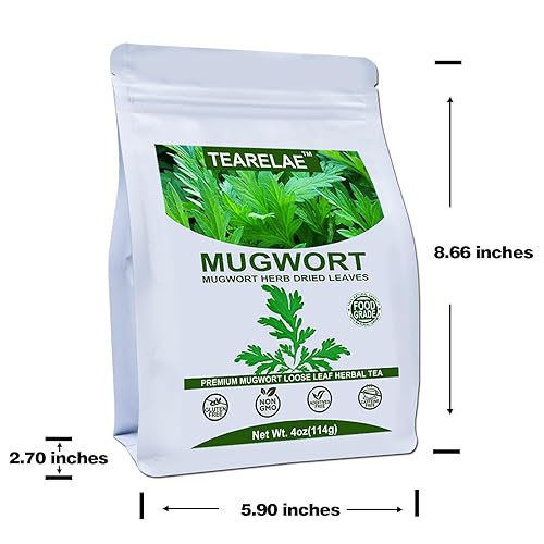 Miniatura 6 de TEARELAE - Hojas secas de hierba de artemisa natural - 4 oz114 g - Té de artemisa Hoja suelta - Sin OMG, sin azufre - Hierbas secas 100% puras de