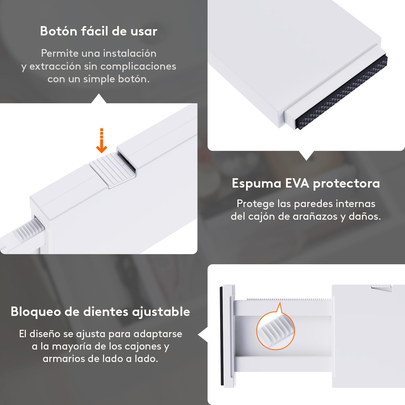Lifewit Separadores Cajones de 10 cm Altura, Organizador Armario, 34-50 cm Ajustables Divisores para Almacenaje Ropa/Camisetas/Pantalone, Accesorios para Baño/Cocina/Oficina, Blanco, Paquete 12