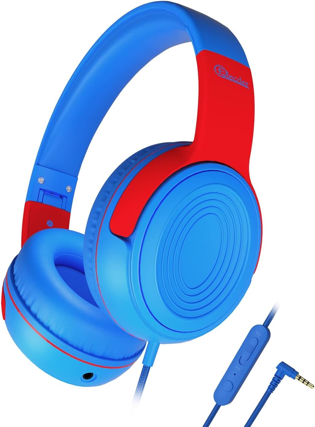 ELECDER S8 – Auriculares con cable para niños y niñas, volumen limitado ajustable de 85 dB94 dB, conector de 0.138 in para escuela, Kindle,