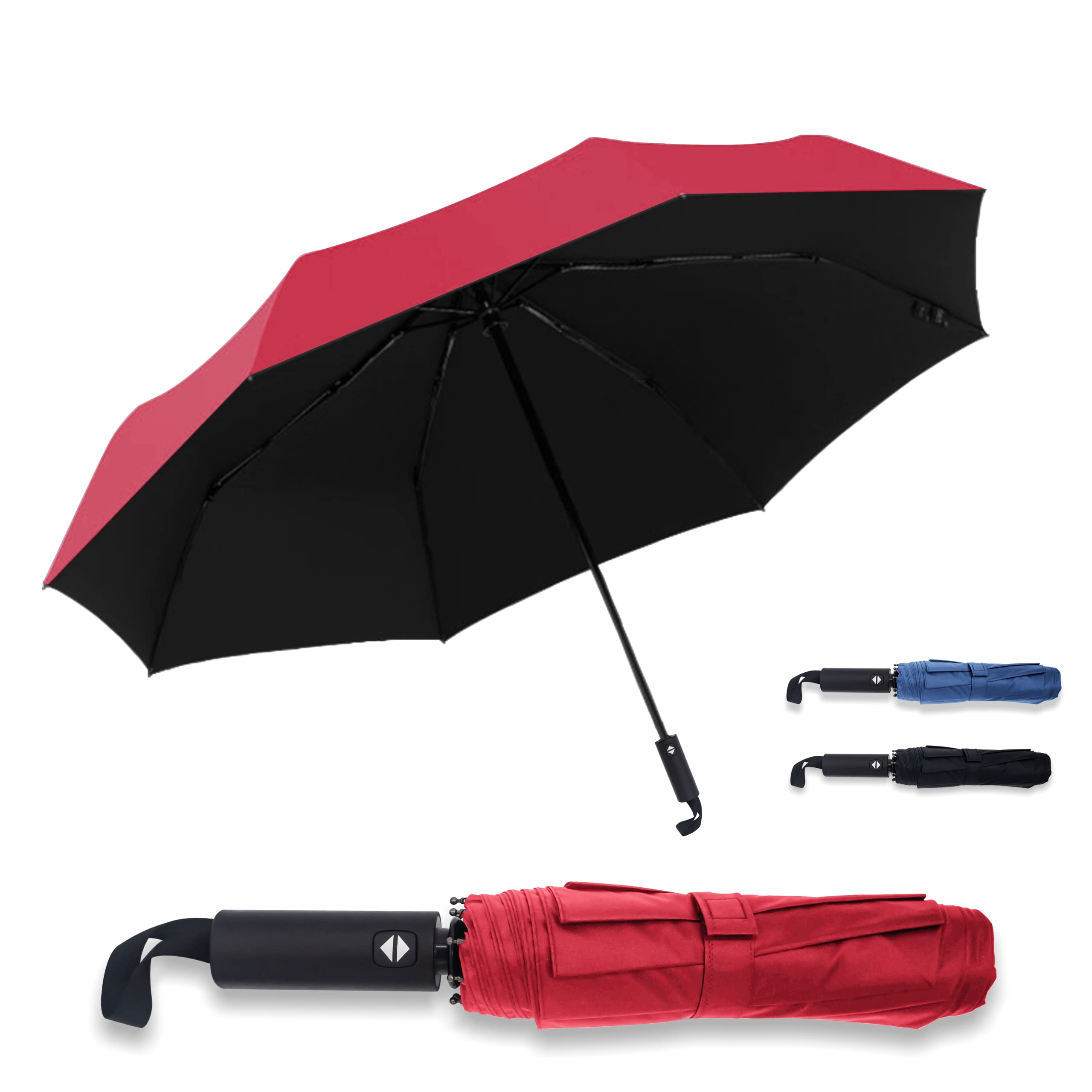 Pumi-geous Automatic Umbrella Windproof Lightweight Strong Compact UV Protection Rain Travel Umbrellas Collapsible Backpack Umbrella Suit For Adult