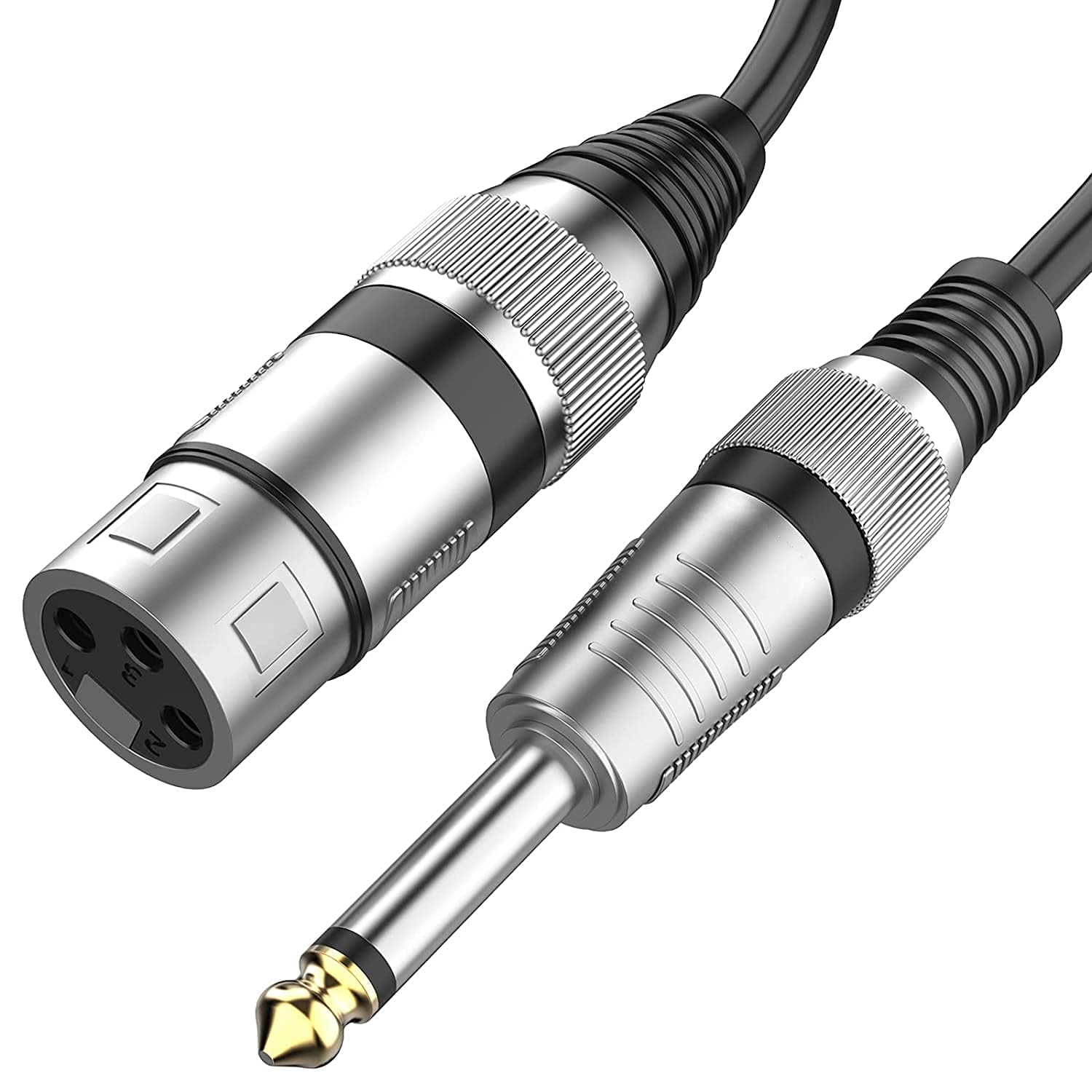 5 Meter Female XLR to 1/4 Inch (6.35mm) TS Mono Jack Microphone Cable, 3 Pin XLR Female to Quarter inch Mic Cord for Dynamic Microphone.-image-29