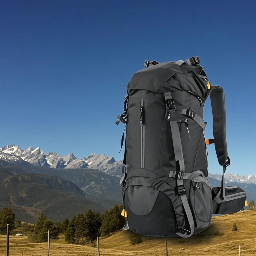 50L Wassersport Wandern Camping Reiserucksack Bergsteigen Rucksackreisen Trekking Rucksack mit Regenschutz