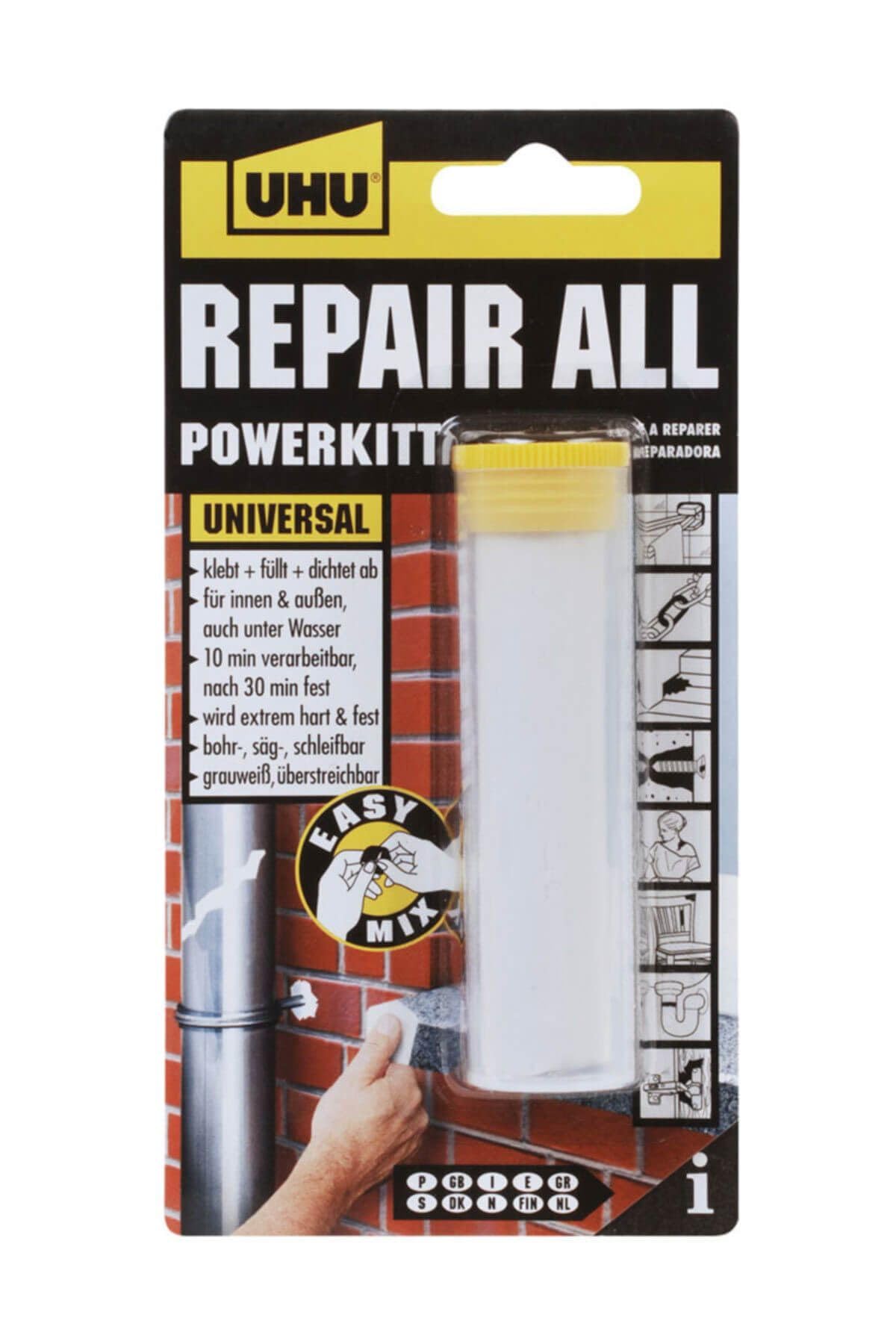 UHU 49040 Repair All Power Masilla pegamento, de 2 componentes, 60 g