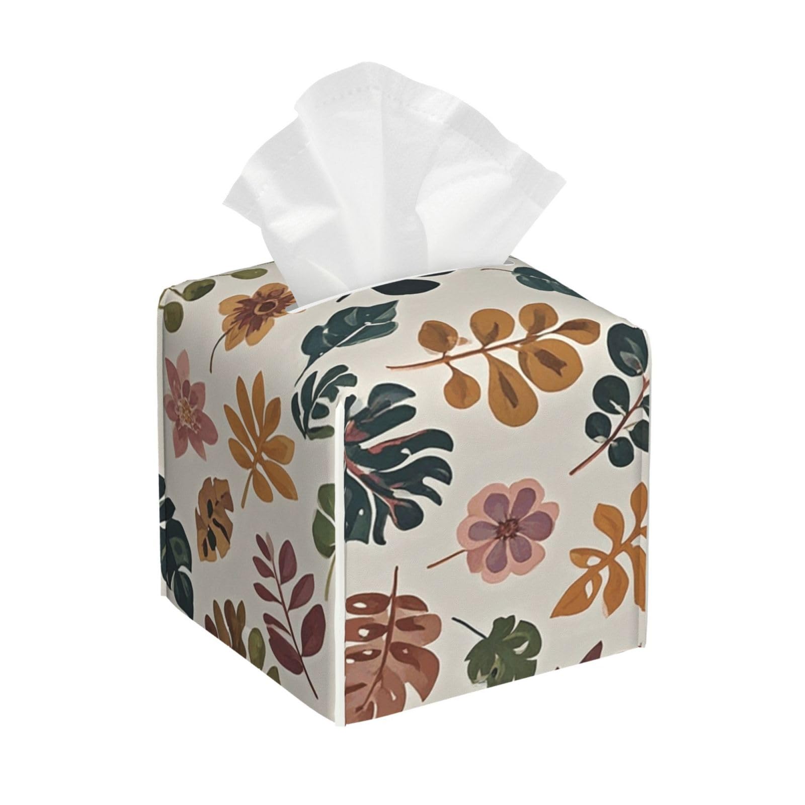 Botanical Pattern Tissue Box Cover Square Cube Boxes