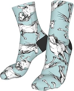 IUBBKI Work Socks Horses Athletic Socks Casual Walking Socks Anti Sweat Men’S Socks For Camping Runing Work