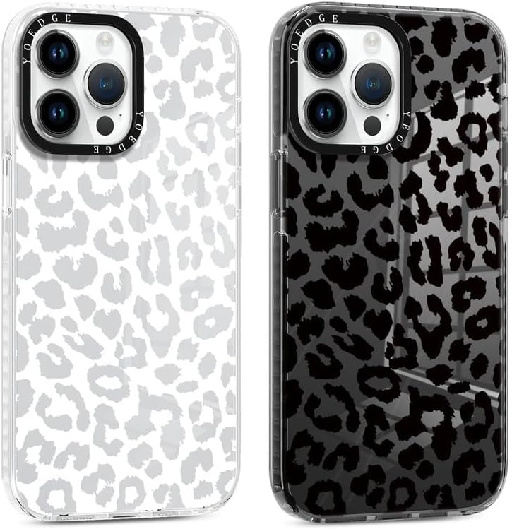 Yoedge 2 Piezas Funda para iPhone 11 Pro 5,8", Ultrafina Delgado Transparente Suave TPU Silicona Carcasa con Aesthetic Dibujos, Antigolpes Anti-arañazos Protectora Caso para iPhone 11 Pro, Leopardo
