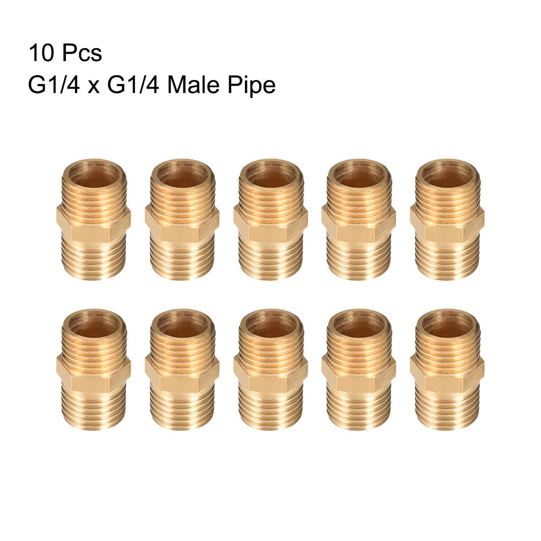 Uxcell 10 Pcs 1/2" BSP Female Thread Brass Hex Locknuts - Pipe Fitting Nuts For Plumbing & DIY