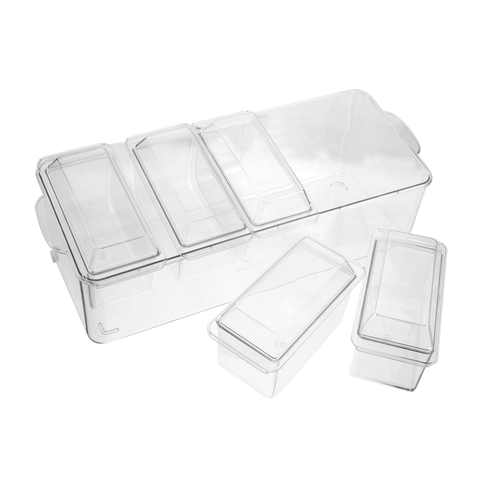 GRIRIW Portable Salad Fruit Tray 5 Sections Removable Compartment Keeps Food Fresh Great for Picnics Parties