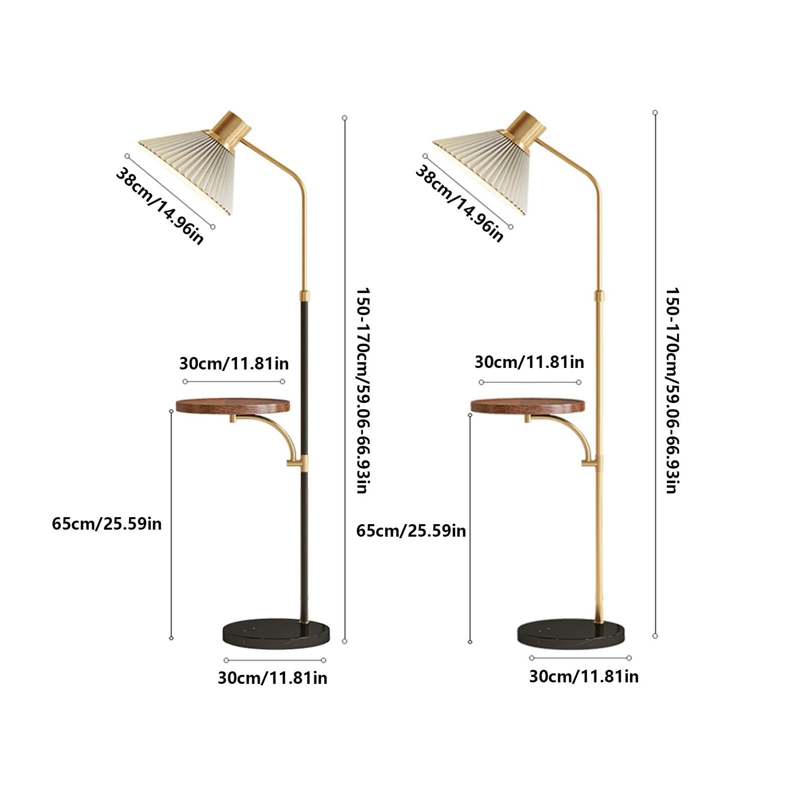 Luce da terra Lampada da terra in stile moderno salvaspazio con vassoio in legno, lampada moderna dimmerabile for soggiorno, camera letto, ufficio Lampada d'angolo