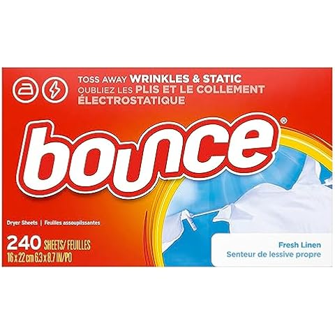 Bounce Dryer Sheets Laundry Fabric Softener, Fresh Linen Scent, 240 Count Cover