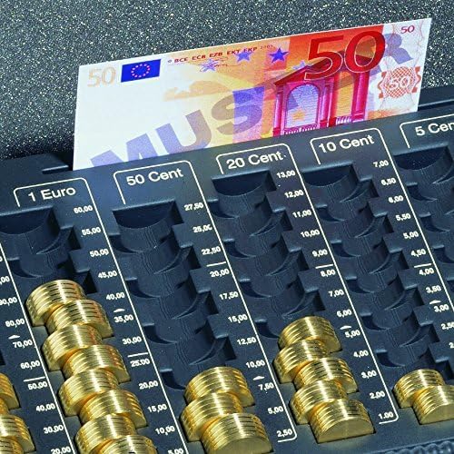 Durable 178257 Kasetka na pieniądze Euroboxx (na walutę Euro), kolor srebrno-szary.