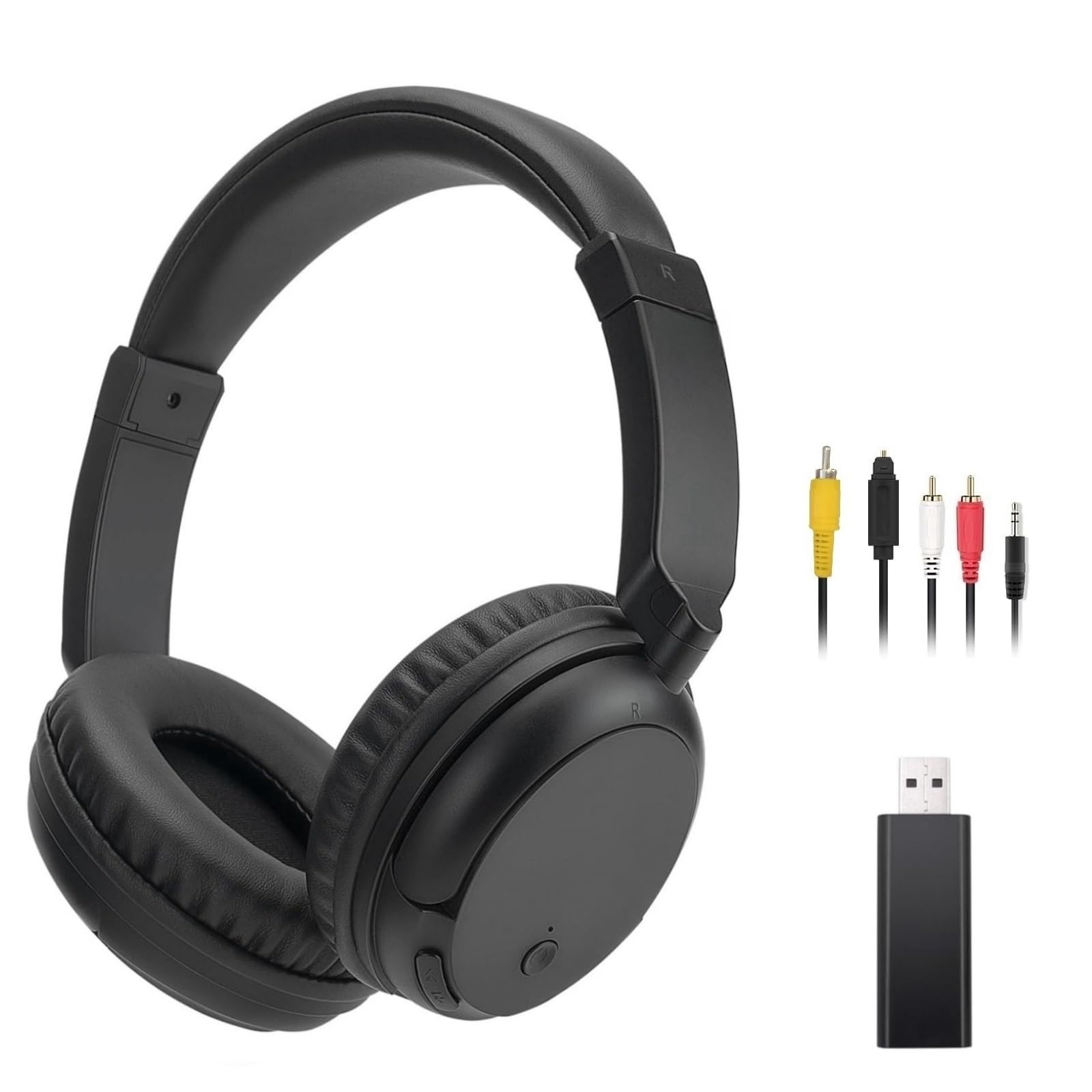 Casque sans fil pour TV, Casque Supra-Auriculaire Bluetooth 5.3 avec Fonction Radio RM, Casque TV Sans Fil Léger pour Personnes âGées, 30 Heures de Lecture, port Confortable Sans délai Audio, Noir