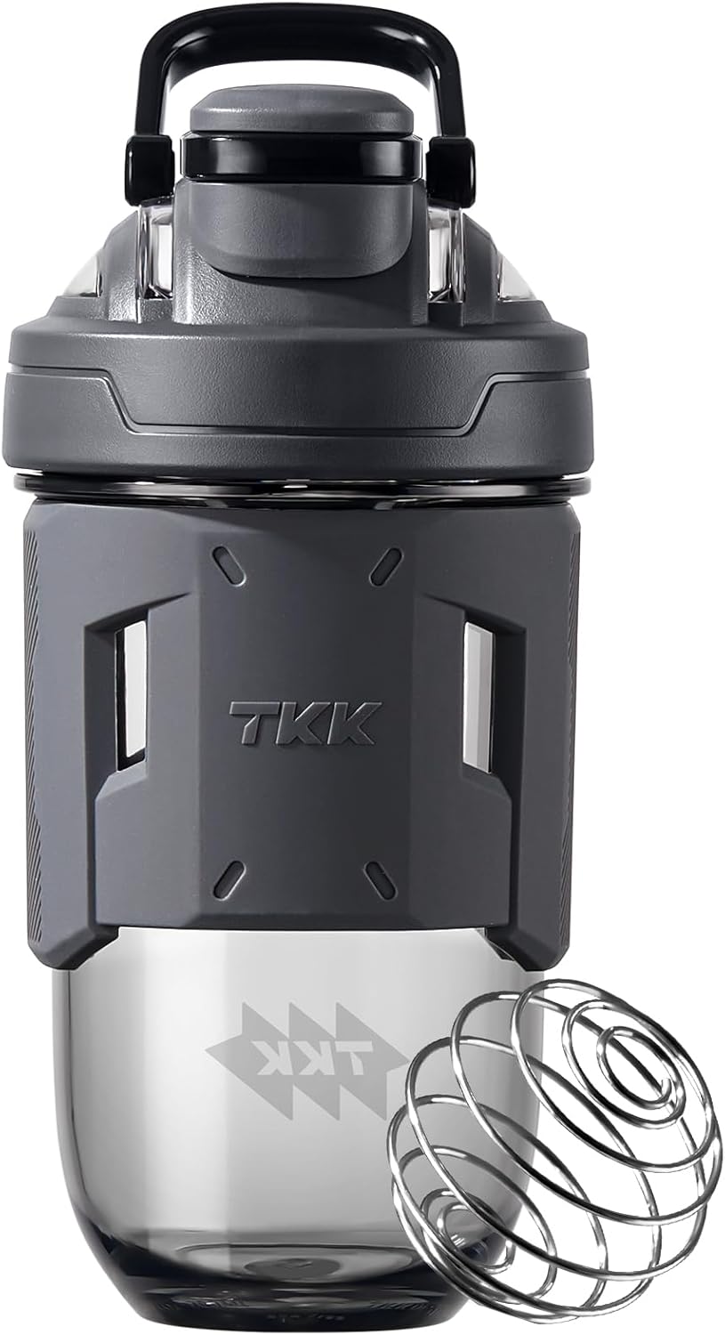 TKK Blender Shaker Bottle 24 Ounce With Blending Ball Plastic Protein