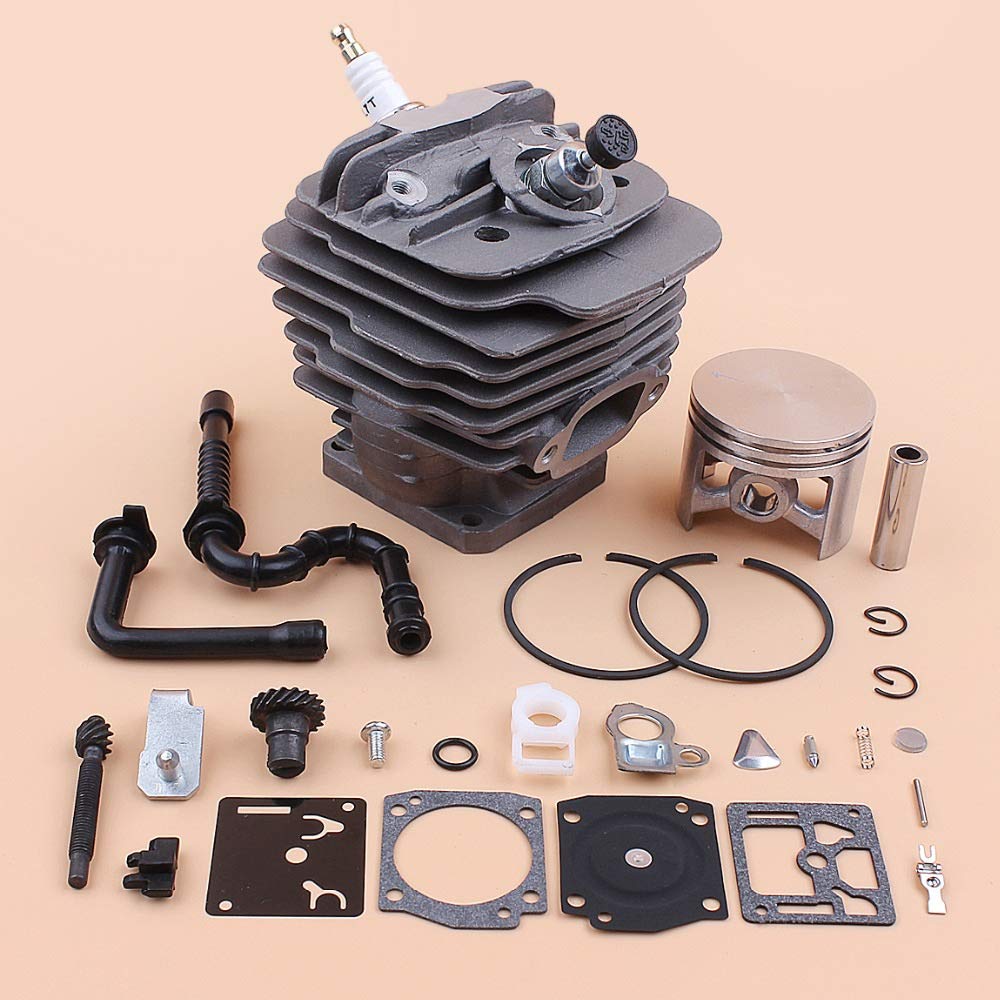 Tiempo Beixi 48 mm Cilindro del pistón Manguera Aceite Combustible Cadena Tensor de Carb Kit de reparación Compatible con Stihl MS360 036 MS 360 Motosierra reconstrucción de Piezas 11250201206