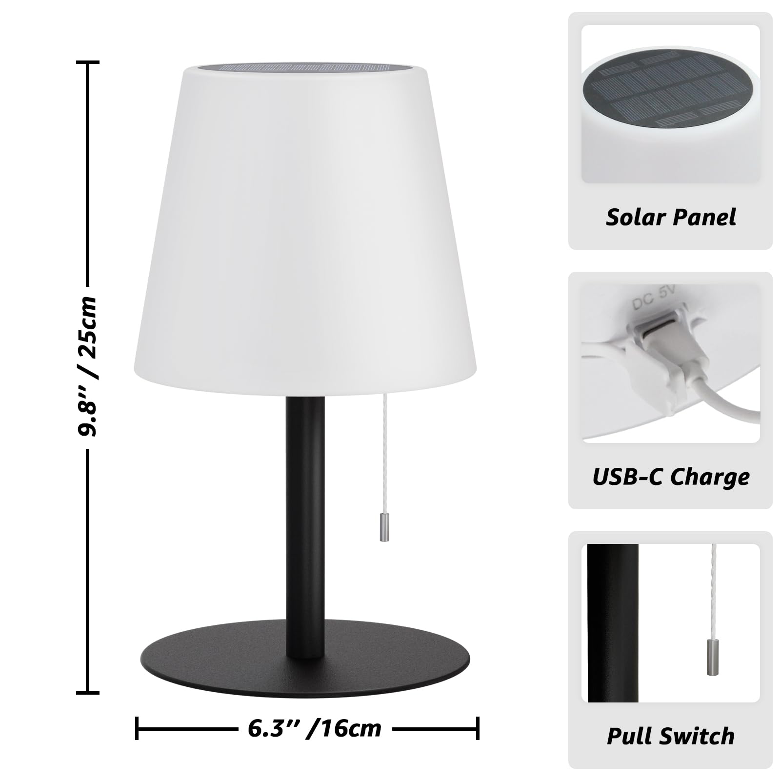 uuffoo Lámpara de mesa solar