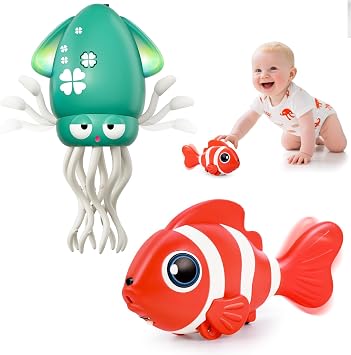 Crawling Baby Toys, Electric Crawling Octopus Fish Tummy Time Toy for Babies 6-12 Months, Rechargeable Magic Dancing Music for Infant Toddler Learning Crawl Walking, 1st Christmas Birthday Gifts