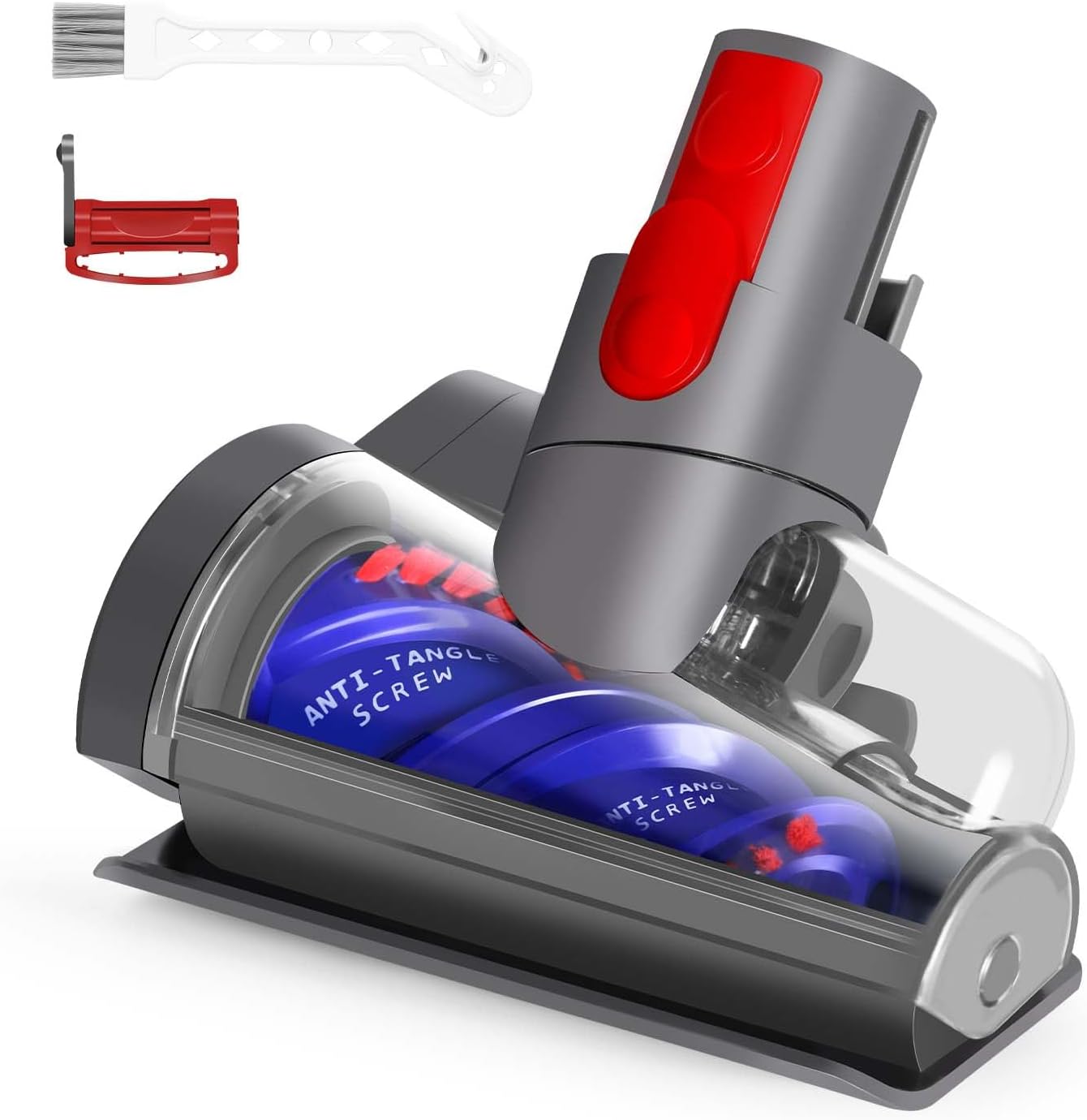 Mini Motorized Brush Head Compatible with Dyson V7 V8 V10 V11 V15 Vacuum Cleaners - Pet Hair Removal Vacuum Attachment - Hair Screw Tool for Carpeted Stairs, Couch/Sofa Cushions, Car Carpet
