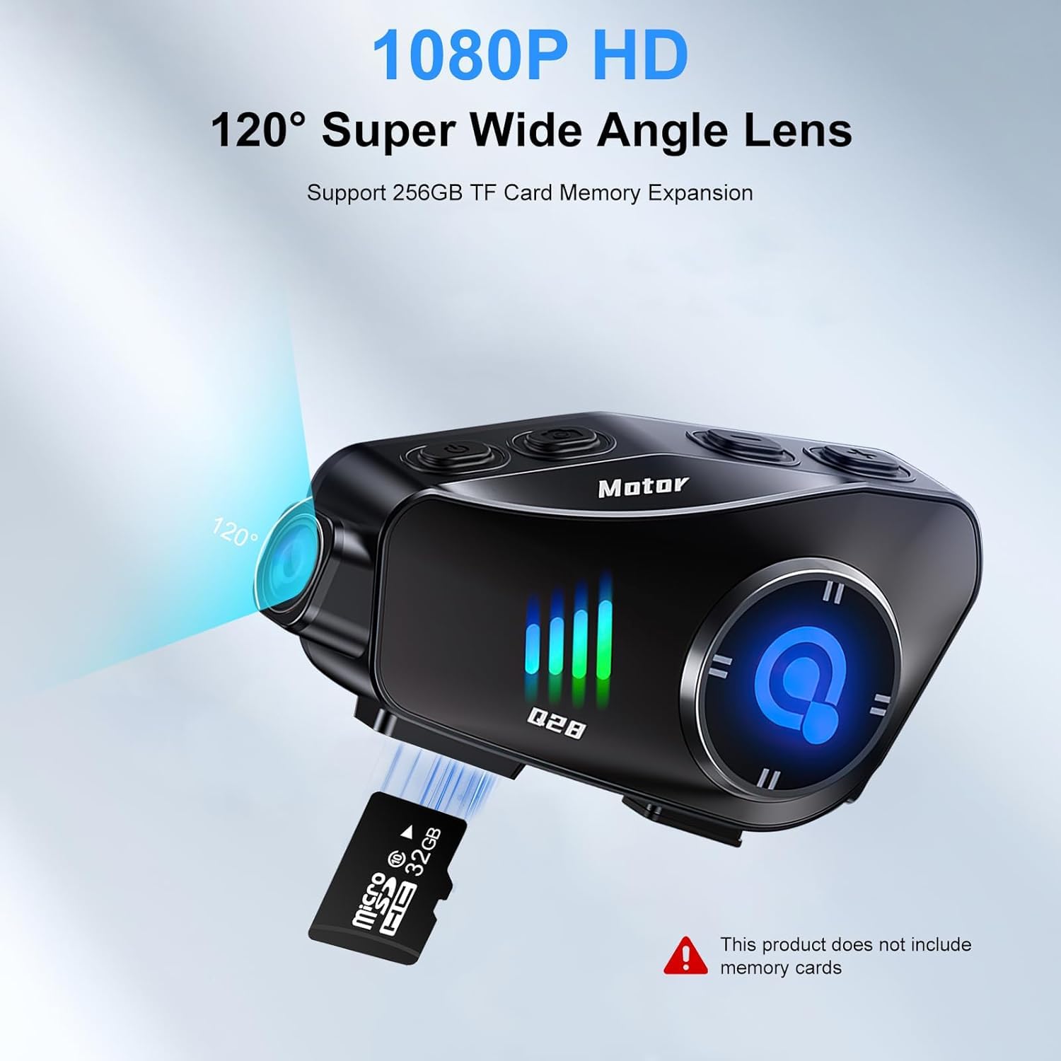 OBEST Auriculares para casco de motocicleta con cámara 1080P, auriculares Bluetooth para motocicleta con manos libres inalámbricas, calidad de sonido HD, IPX6 impermeables, auriculares Bluetooth para